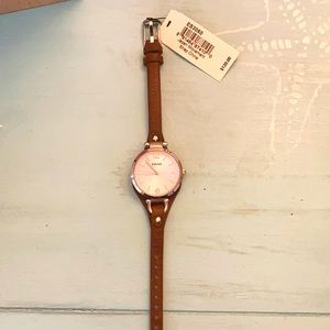 Women’s Leather Fossil Watch